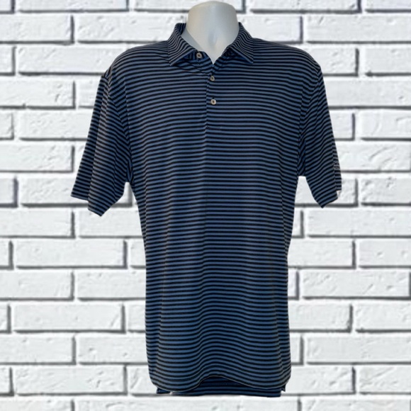Peter Millar Summer Comfort Polo MF20EK04S Blue and Black Striped. Men’s Large - Picture 1 of 12